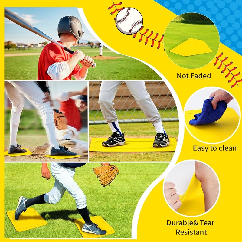 Lolyer Baseball Bases for Yard - 3 Throw Down Bases 1 Homeplate 1 Pitching Rubber with Baseball Bases Bag for Kids Practice, Rubber Bases for Kickball Baseball Play - Image 3